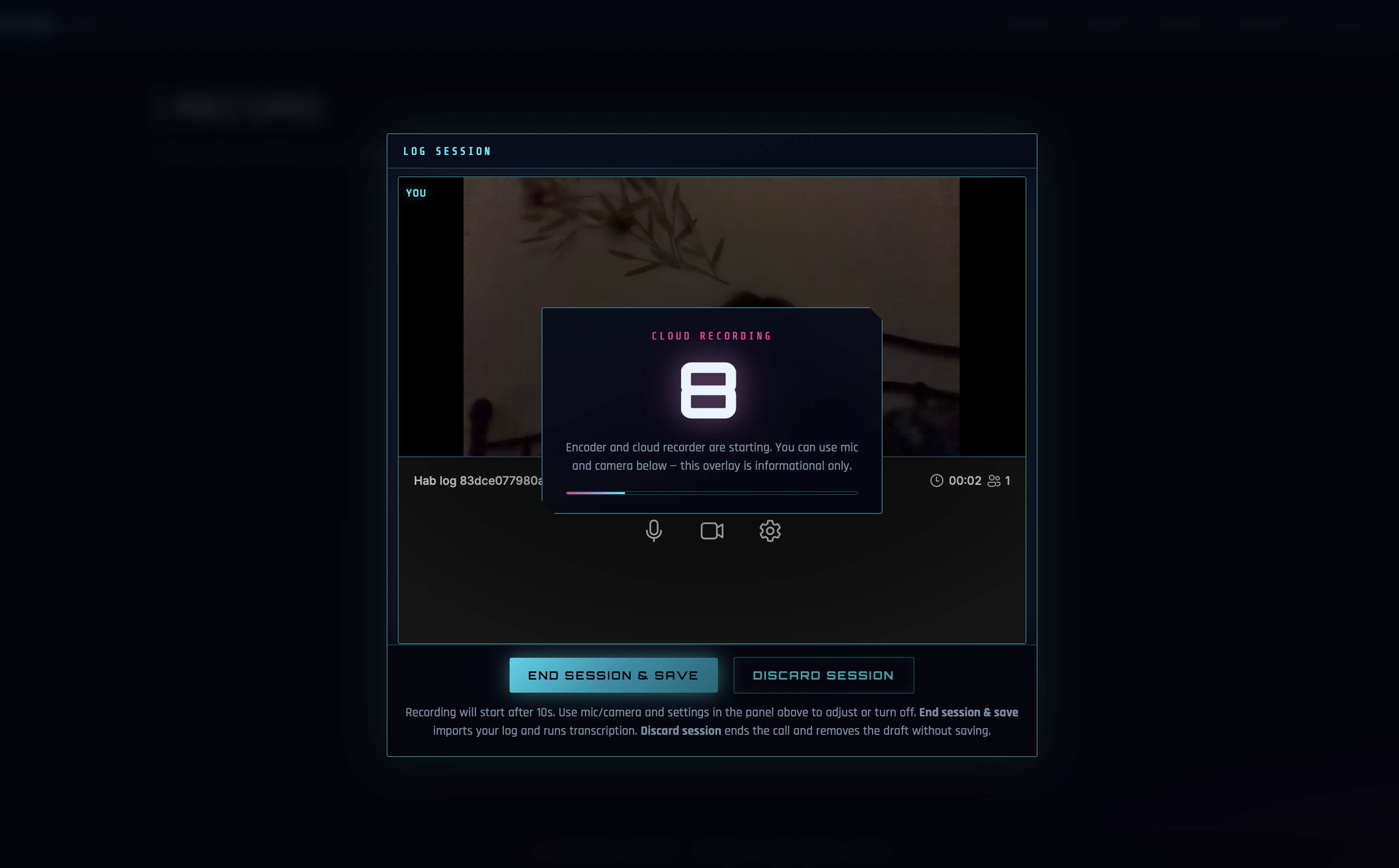 HAB Log — record screen
